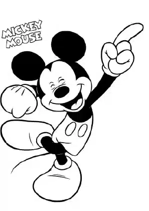 Mickey Mouse dancing happily – Mickey Mouse Clubhouse printable coloring sheet