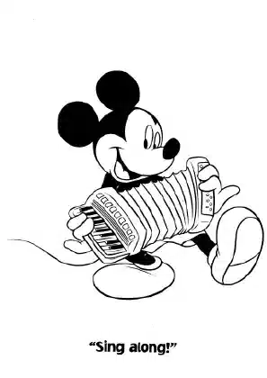 Mickey Mouse playing an accordion – Mickey Mouse Clubhouse coloring page printable