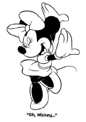 Minnie Mouse laughing happily – Mickey Mouse Clubhouse coloring sheet printable