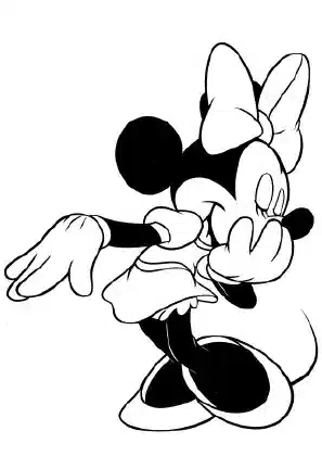 Minnie Mouse laughing and posing – Mickey Mouse Clubhouse coloring page printable