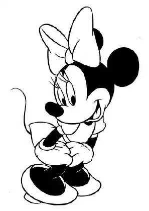 Minnie Mouse posing with her bow – printable Mickey Mouse Clubhouse coloring page