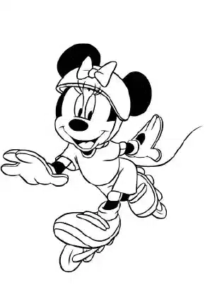 Minnie Mouse skating happily – Mickey Mouse Clubhouse printable coloring page