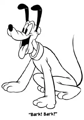 Pluto barking happily – Mickey Mouse Clubhouse printable coloring page