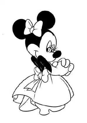 Princess Minnie Mouse in a dress – printable Mickey Mouse Clubhouse coloring page