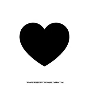 Free heart SVG cut file — bold solid black heart shape on white background for Cricut and Silhouette