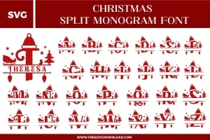 Christmas Split Monogram Font Free SVG File