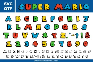 Super Mario Font Free SVG File