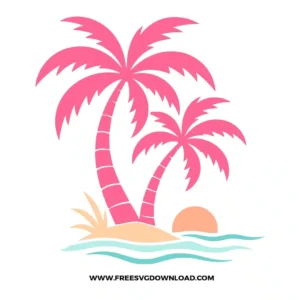 Palm Tree Beach Island SVG