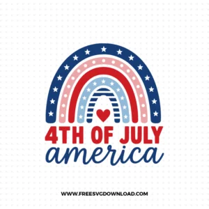 4th of July Pastel Rainbow Heart SVG