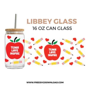 Teach Love Inspire Libbey Can Glass
