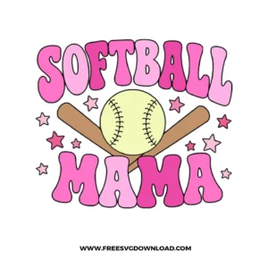 Softball Mama Retro SVG