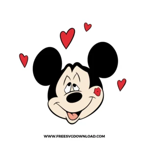 Mickey Mouse Love Hearts Face