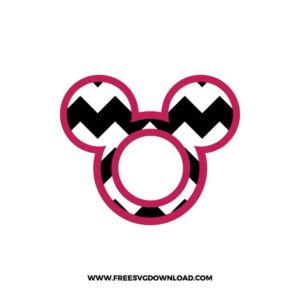Mickey Monogram Zigzag Black