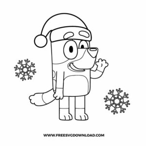 Bluey Christmas Outline