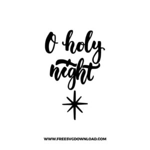 O Holy Night Christmas Star Lettering