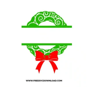 Christmas Wreath Split Monogram