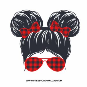 Messy Bun Buffalo Plaid