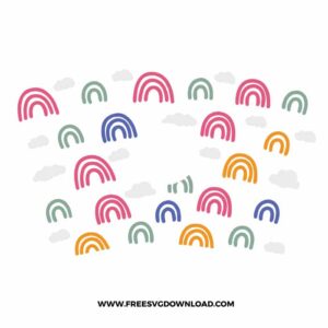 Boho Rainbow Clouds Starbucks Wrap