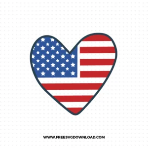 USA Flag Heart SVG