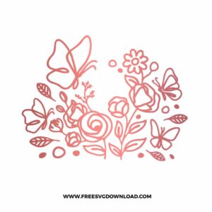 Floral Doodles with Butterfly Starbucks Wrap