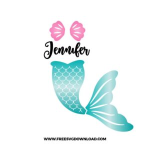 Mermaid Tail with Shell Bow Monogram