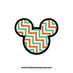 Mickey Head Zigzag Green Orange