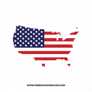 USA Flag Map SVG