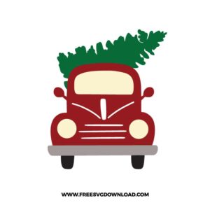 Red Truck Christmas Tree Front View