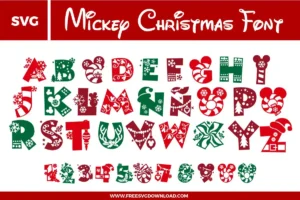 Mickey Christmas Font and SVG File