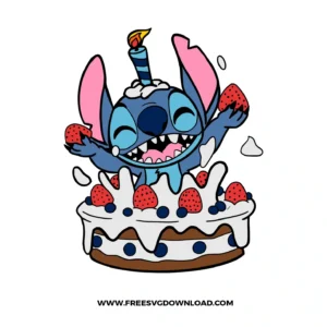 Stitch Birthday Cake SVG