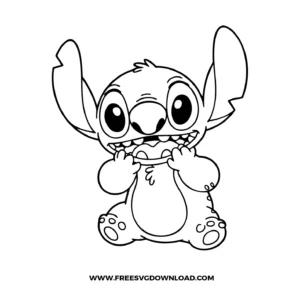 Stitch Outline Sitting SVG