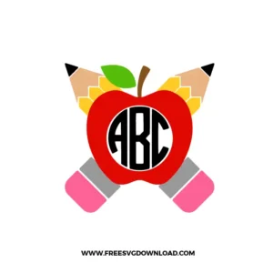 Apple with Pencils Monogram