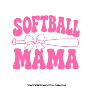 Softball Mama Bow SVG