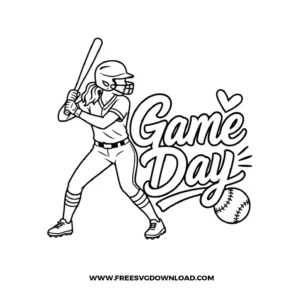 Game Day Softball Player SVG
