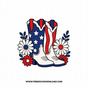 Patriotic Cowboy Boots SVG