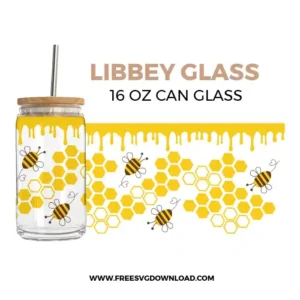 Bee Libbey Can Glass