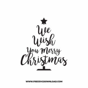 We Wish You Merry Christmas Script Tree Design