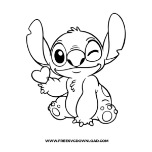 Stitch Wink Heart Outline Svg