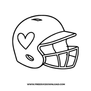 Softball Helmet Heart SVG