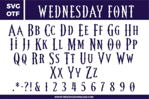 Wednesday Font and SVG File