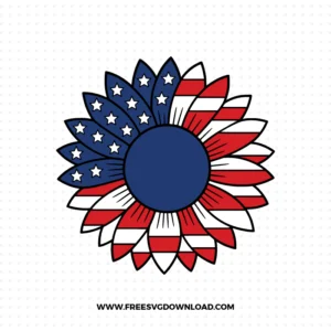 Stars and Stripes Sunflower SVG