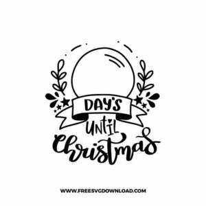 Days Until Christmas Flowery Lettering