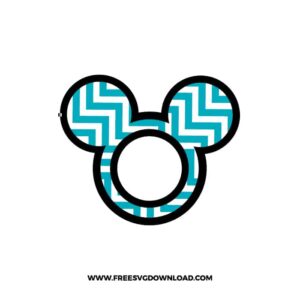 Mickey Monogram Zigzag Blue