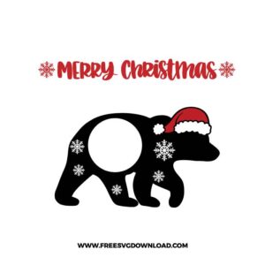 Merry Christmas Bear Monogram
