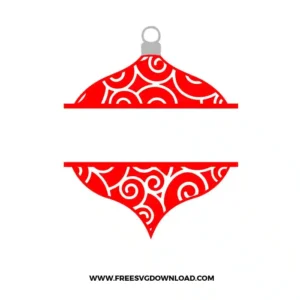 Christmas Ornament Split Monogram