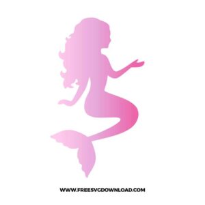 Pink Mermaid Silhouette Monogram