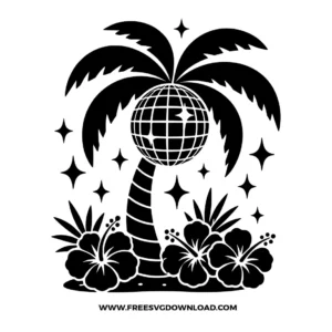 Disco Ball Palm Tree SVG