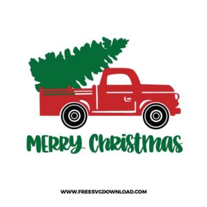 Merry Christmas Red Pickup
