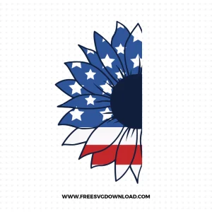 Half American Sunflower SVG