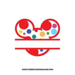 Mickey Split Monogram Rainbow Circles